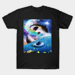 Yin-Yang Sharks, Rainbow Space Shark T-Shirt